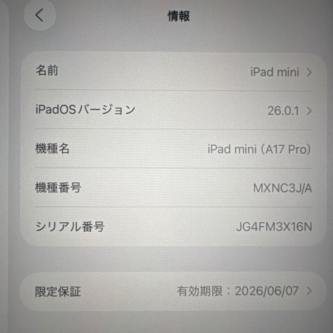 iPad mini 第7世代 256GB WiFiモデル ブルー