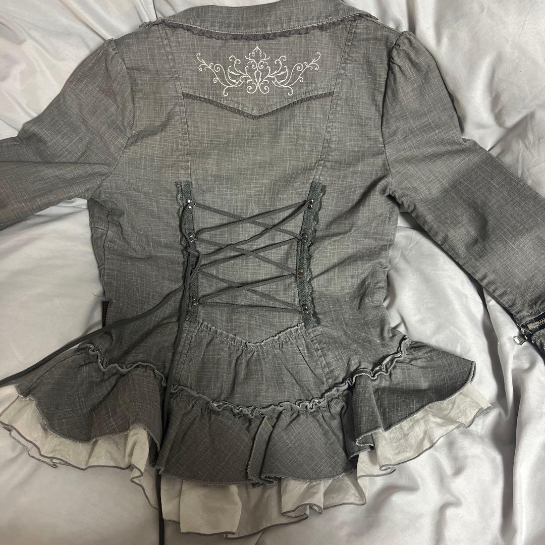 OZZ ONESTE グレー フリル ジャケット フェアリーグランジ y2k