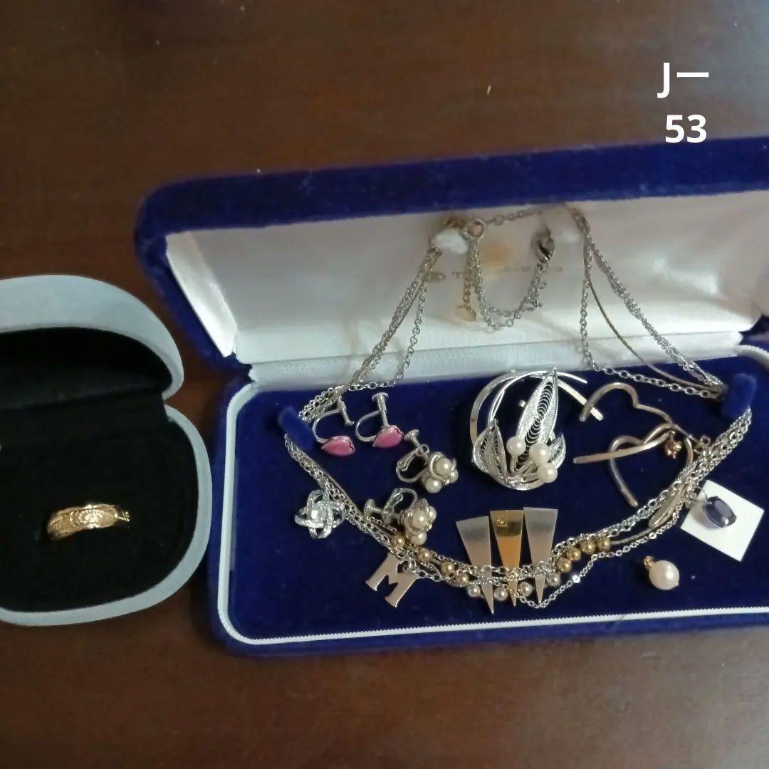 遺品生前整理アクセサリー纏めK18パールトップSilverネックレス14Kリング