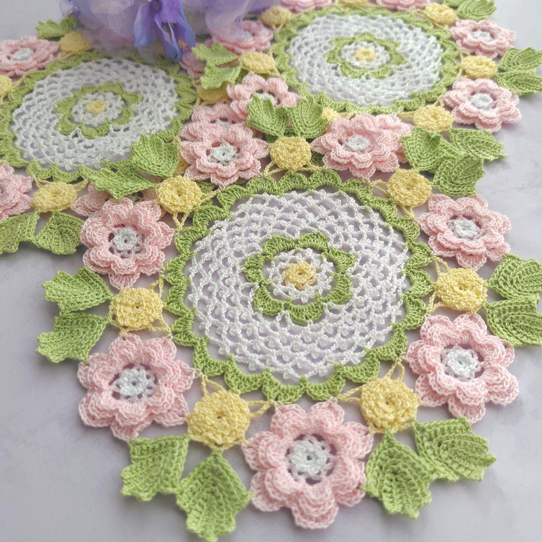 ❈Handmade❈　レース編み　☆スモールフラワー☆　☆アイリッシュドイリー☆