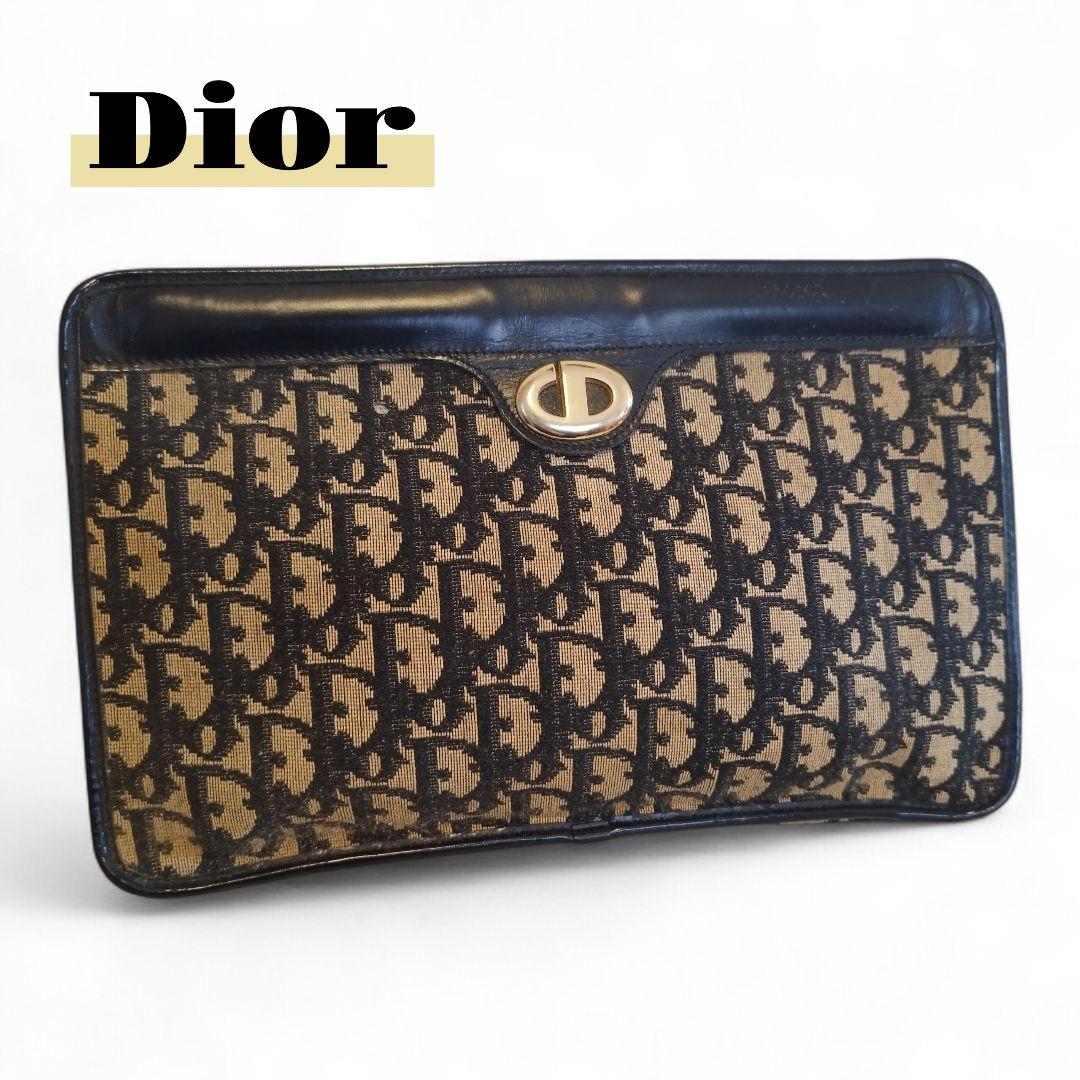 Dior トロッター　キャンバス　セカンド　クラッチバッグ　ネイビー