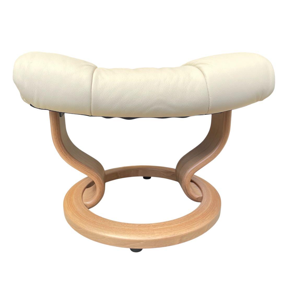 ★メイフェア 本革 ストレスレスチェア＆オットマン M クリーム オーク