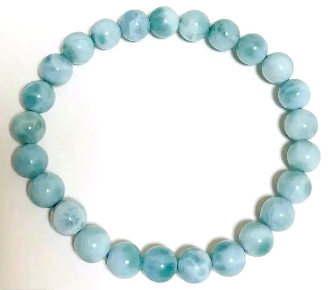 ラリマー　ブレスレット　７.５mm 内周１６cm