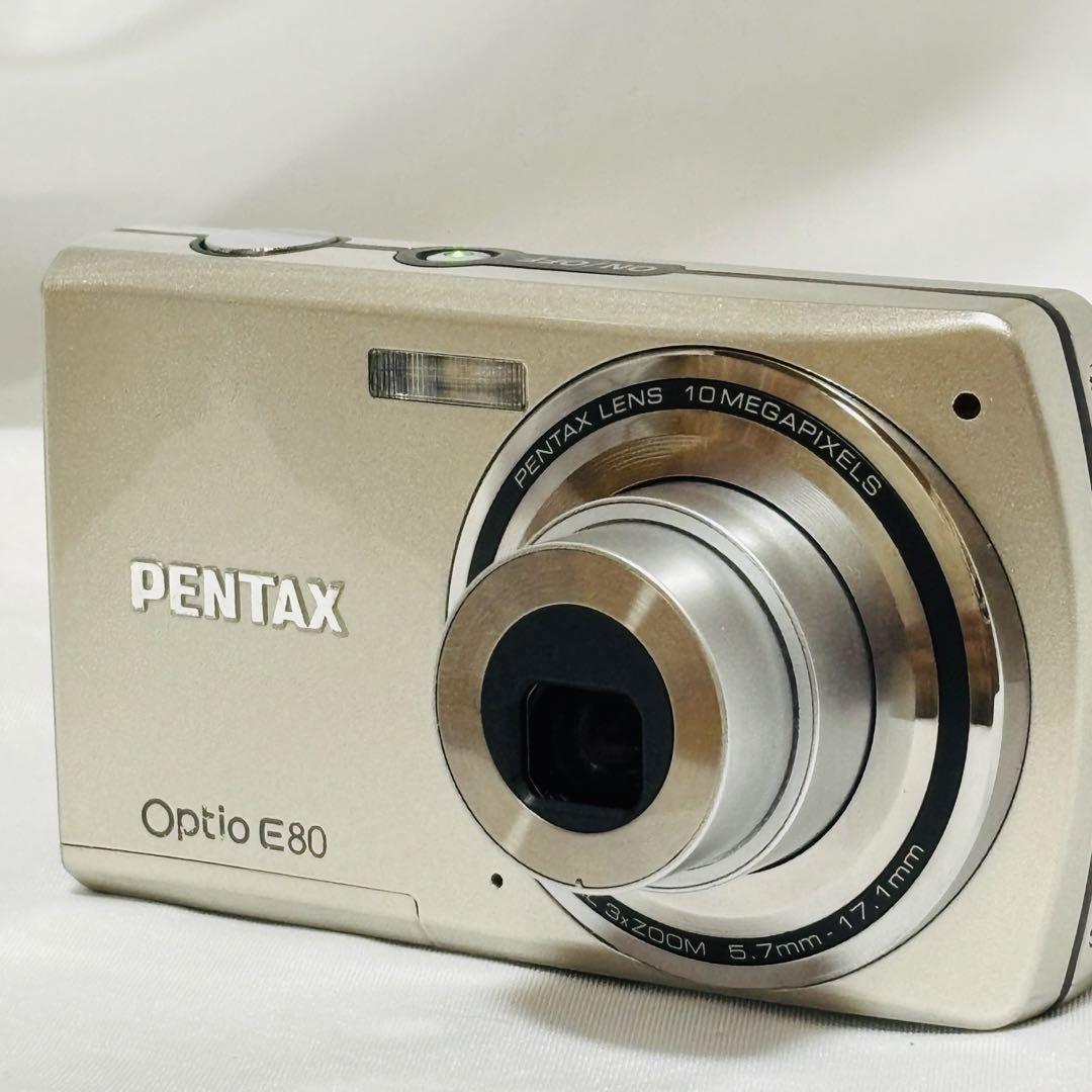 美品✨PENTAX Optio E80✨動作確認済 スマホ転送OK 単三電池駆動