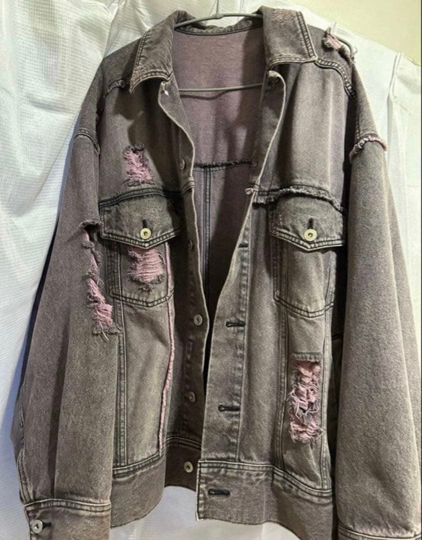 MAISON SPECIAL クラッシュデニムブルゾン　ピンク