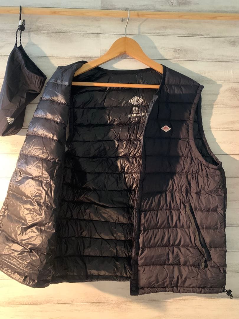 美品 DANTON Crewneck Down Black L