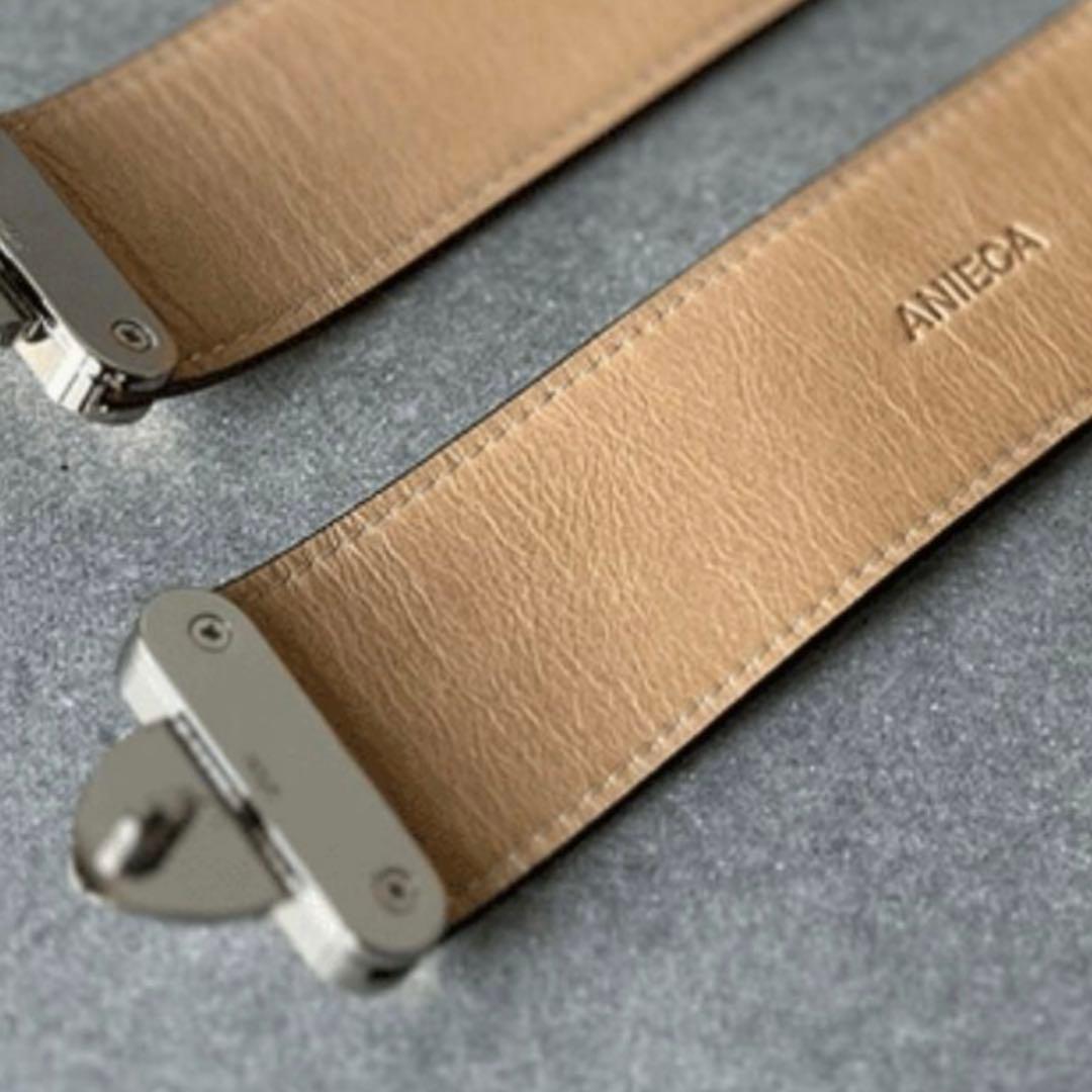 ANIECA ブラウン バングル ゴールド金具　牛革