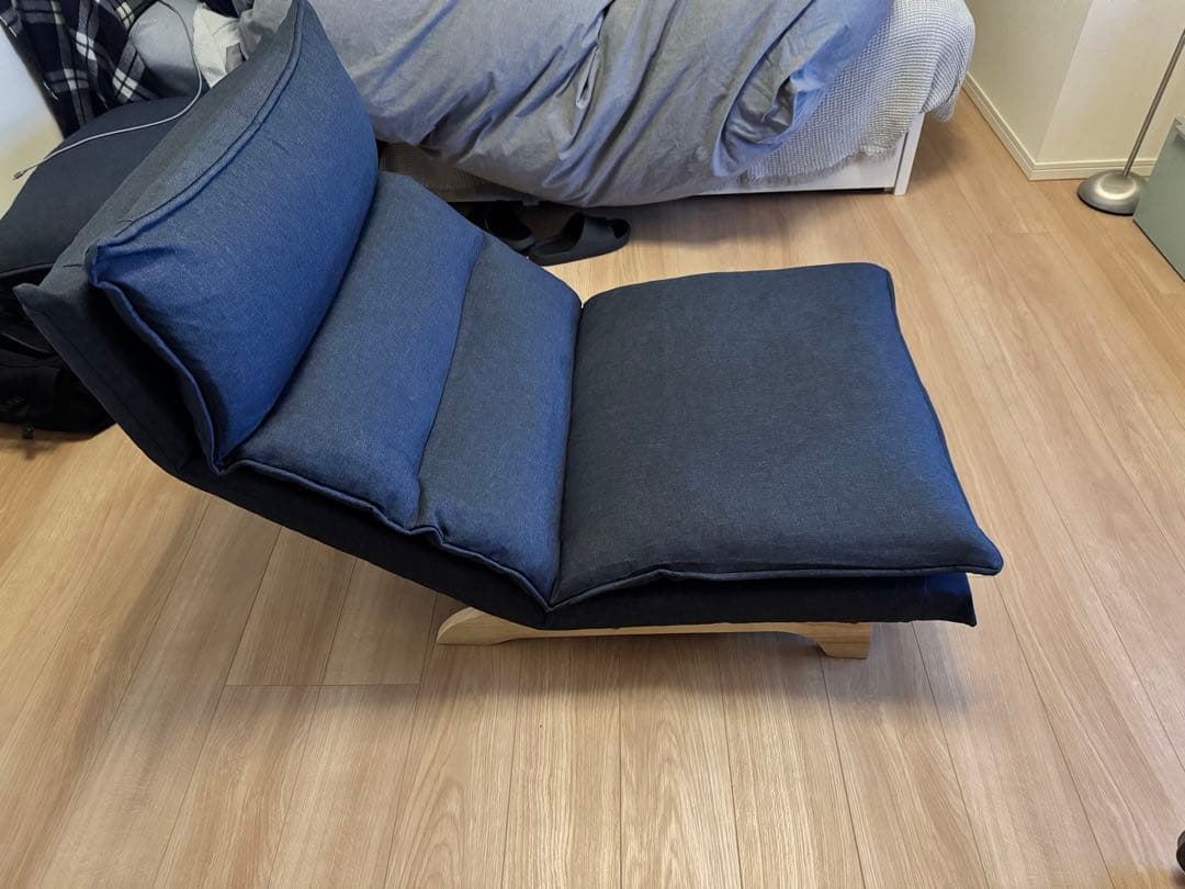 ソファー 一人掛け ソファ ローソファー　インディゴブルー