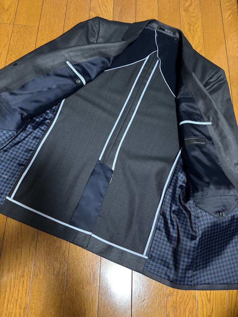 【美品】MODE RITORNO スリーピース スーツ グレー光沢 L 175