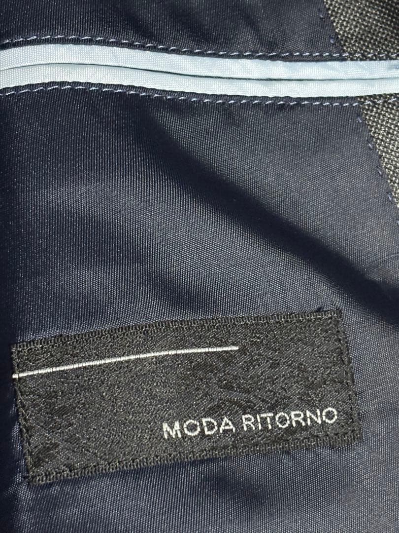 【美品】MODE RITORNO スリーピース スーツ グレー光沢 L 175