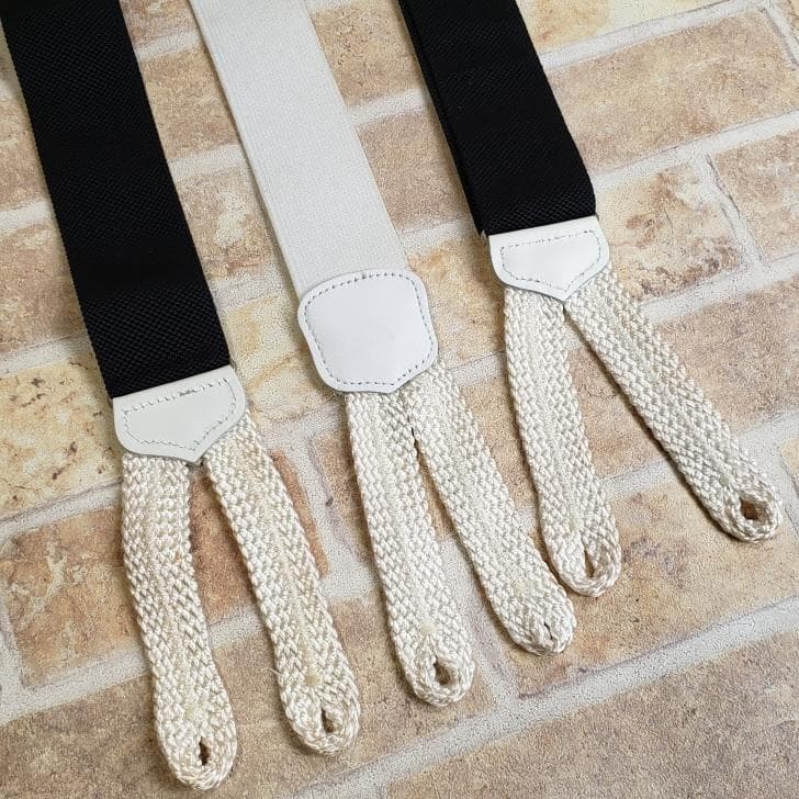 ブルックスブラザーズ ☆ サスペンダー Y型 ボタン式 ホワイト ブラック