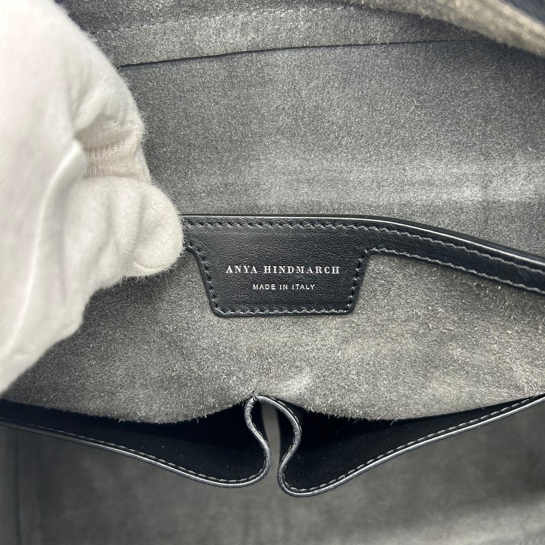 【極美品】アニヤハインドマーチ ビジネスバッグ スマイル 黒 レザー 2way