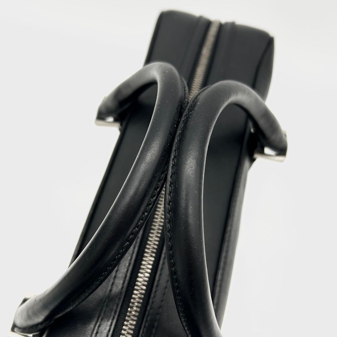 【極美品】アニヤハインドマーチ ビジネスバッグ スマイル 黒 レザー 2way