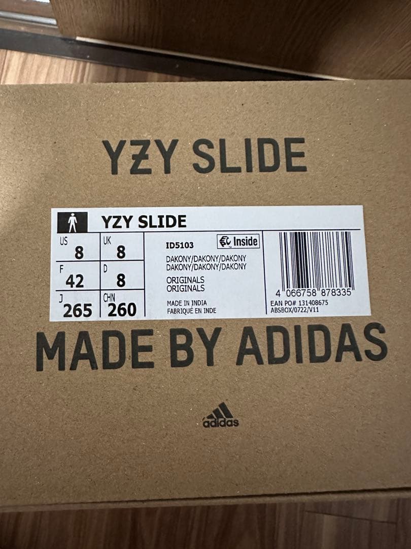 靴 adidas YEEZY SLIDE Dark Onyx 26.5cm