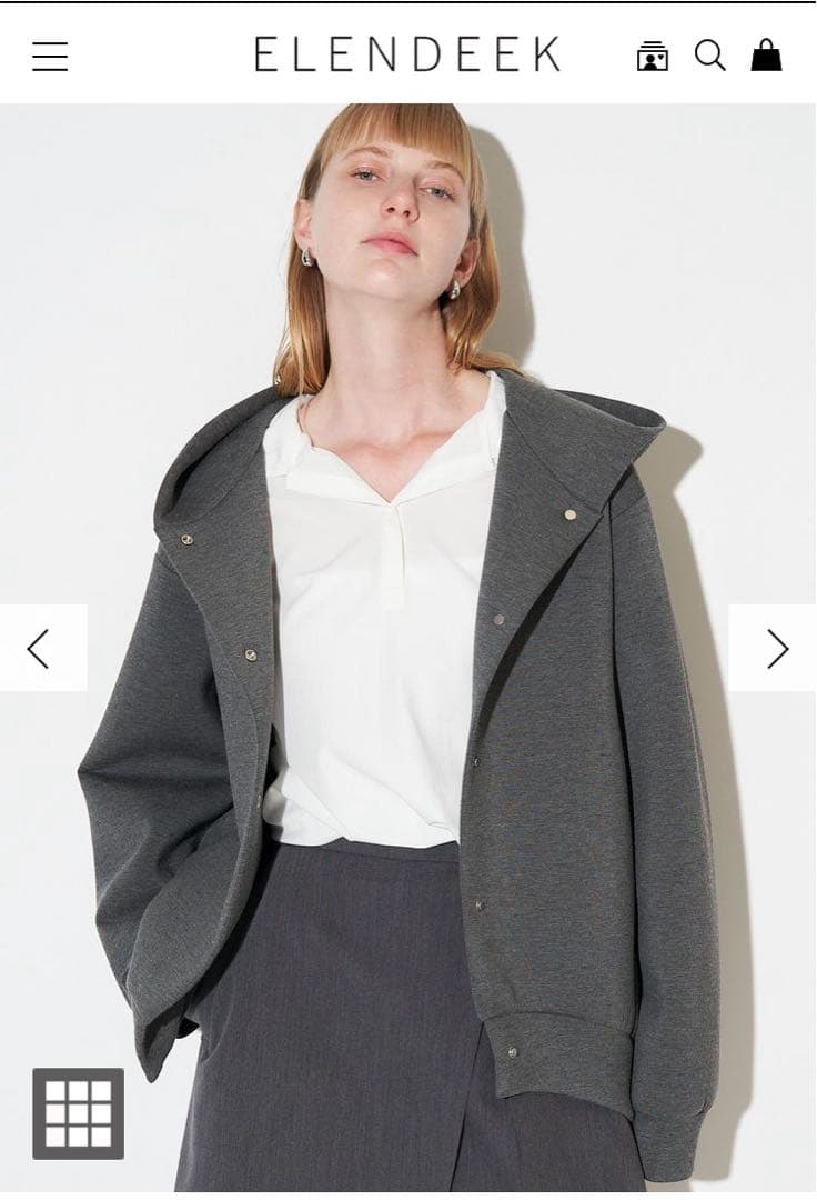 ELENDEEK ダークグレー フード付き スウェットパーカー