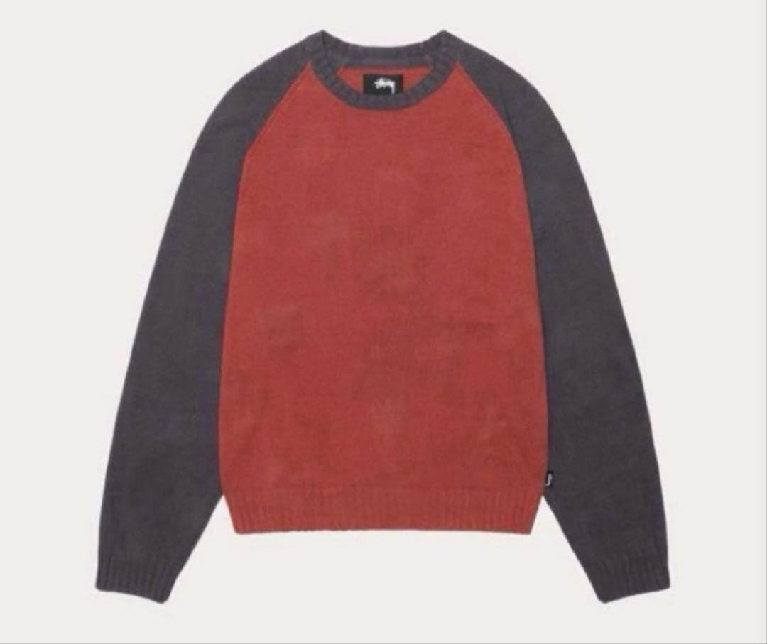 STUSSY COLORBLOCKED RAGLAN KNIT かつきくん着用
