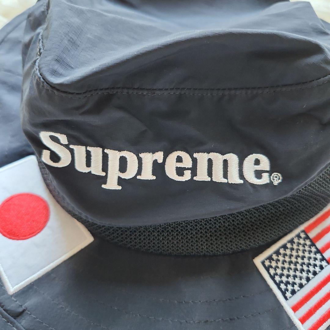 【未使用級】Supreme ブラック Flags Boonie ハット　国旗