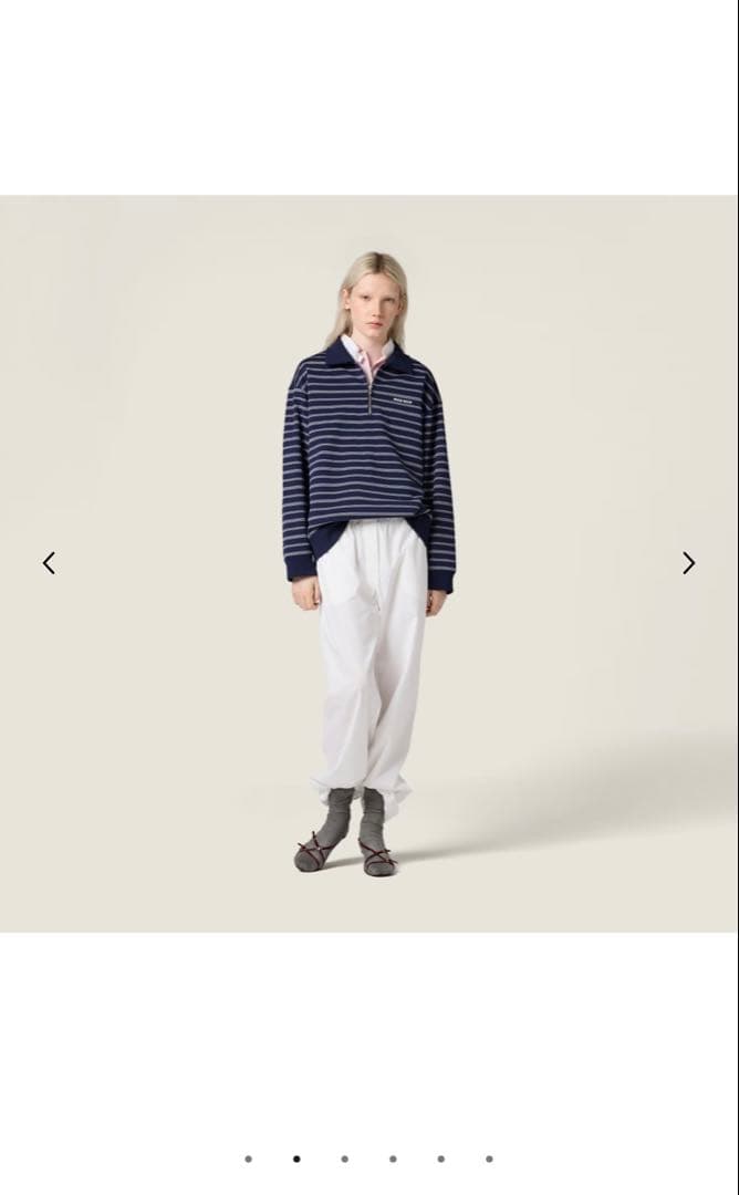 新品未使用品【定価27万円】miumiu25AWストライプジップポロシャツ正規品