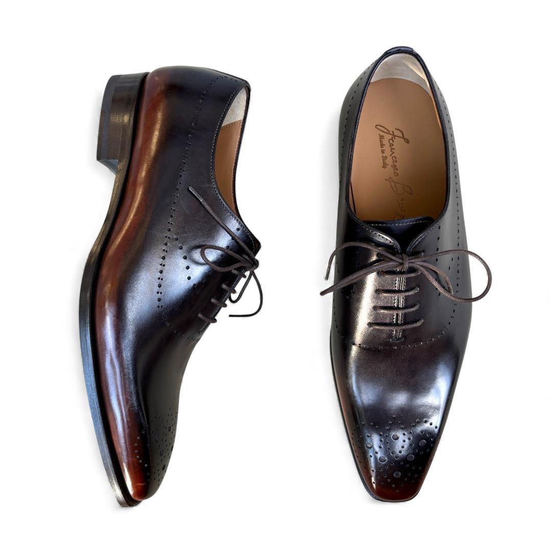 新品級 フランチェスコベニーニョ ホールカット 黒茶パティーヌ 7 25.5cm