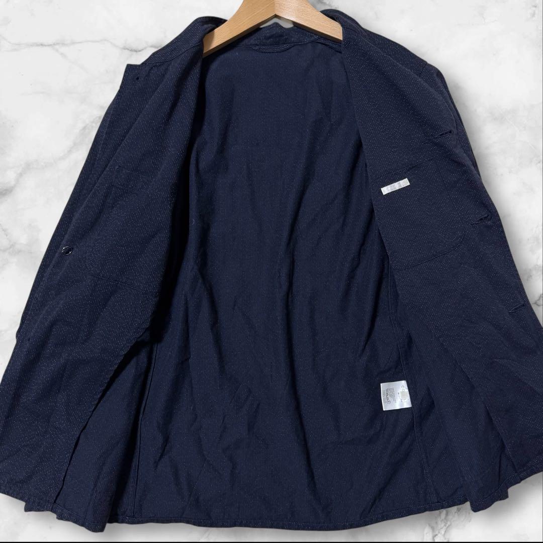コモリ シルク混 スタンドカラージャケット サイズ1 ネイビー ノーカラー