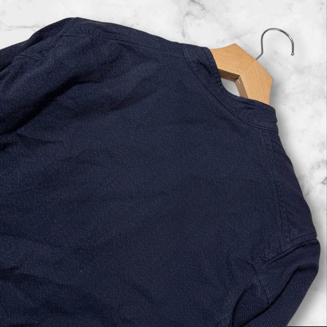 コモリ シルク混 スタンドカラージャケット サイズ1 ネイビー ノーカラー