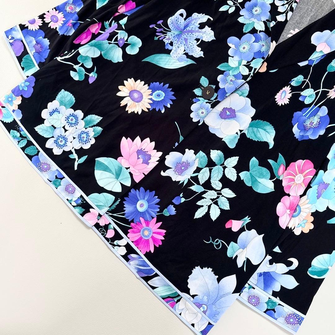 近年物 大きいサイズ✨レオナール カンカン素材 美しい花柄のジャケット 羽織り