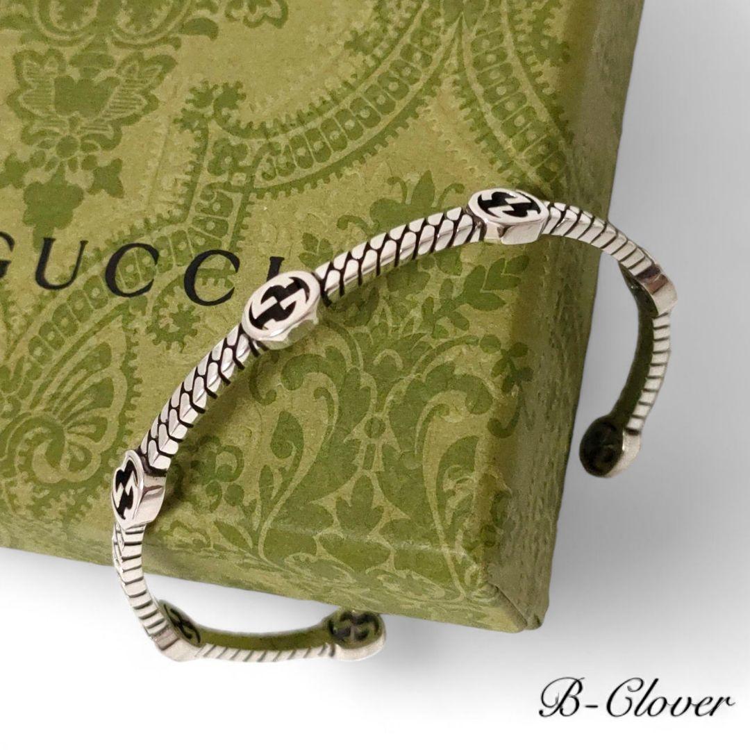 ＊美品　グッチ　インターロッキングG　バングル　SV925　研磨/新品仕上げ済み