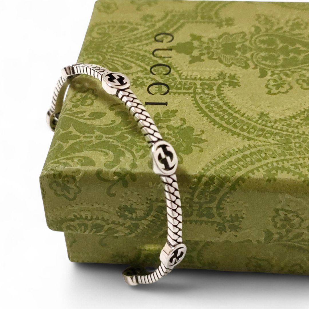 ＊美品　グッチ　インターロッキングG　バングル　SV925　研磨/新品仕上げ済み