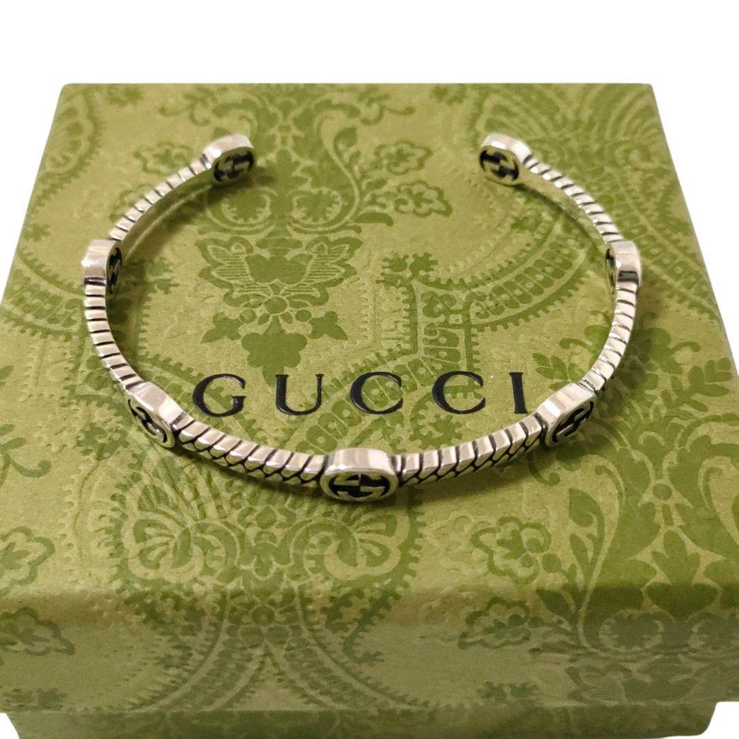 ＊美品　グッチ　インターロッキングG　バングル　SV925　研磨/新品仕上げ済み