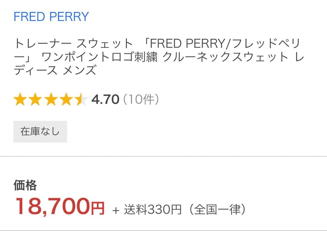 FRED PERRY フレッドペリー クルーネック トレーナー スウェット