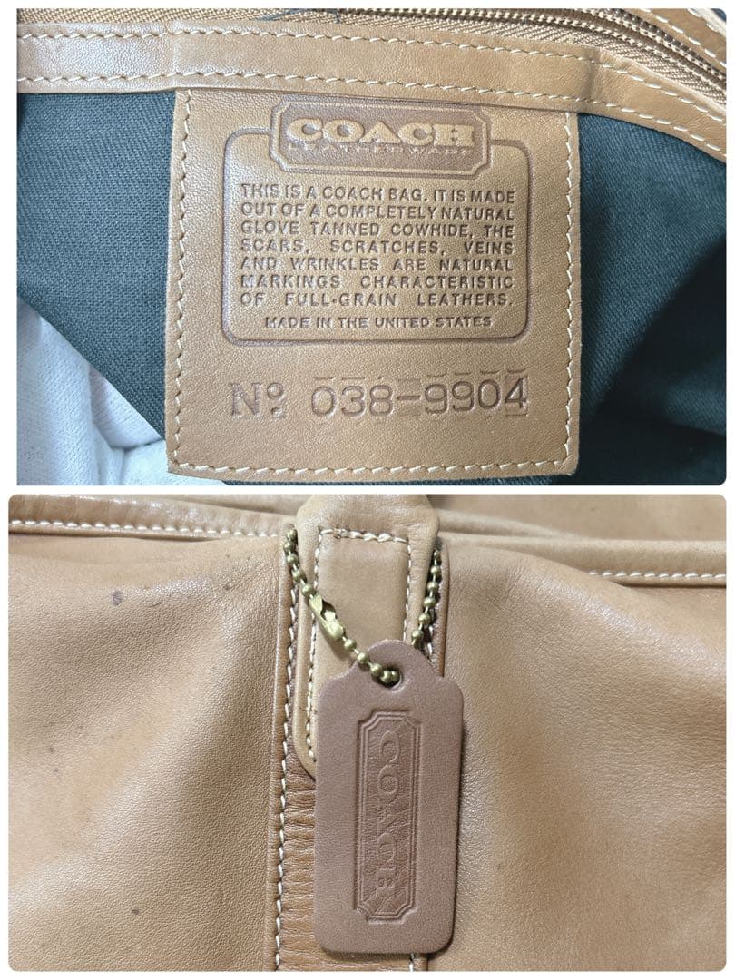 コーチ 0502 ボストンバッグ ブラウン レザー