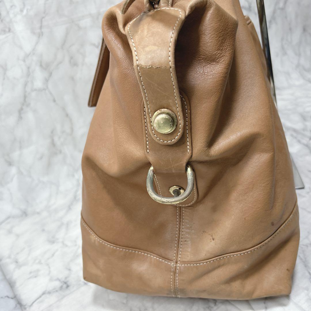 コーチ 0502 ボストンバッグ ブラウン レザー