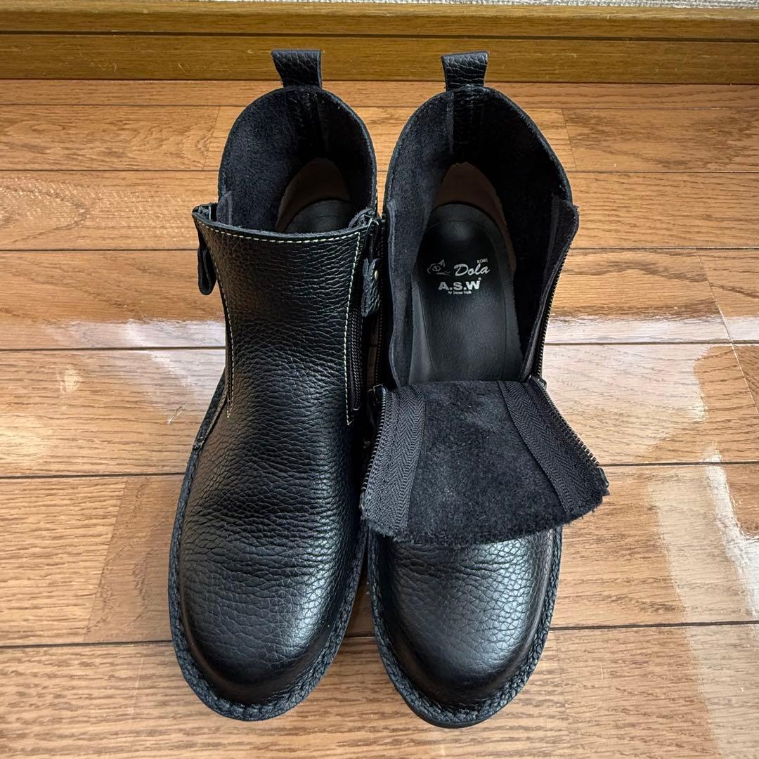 【Dola & A.S.W】ドラエアセンスウォーク　サイドファスナーブーツ 24
