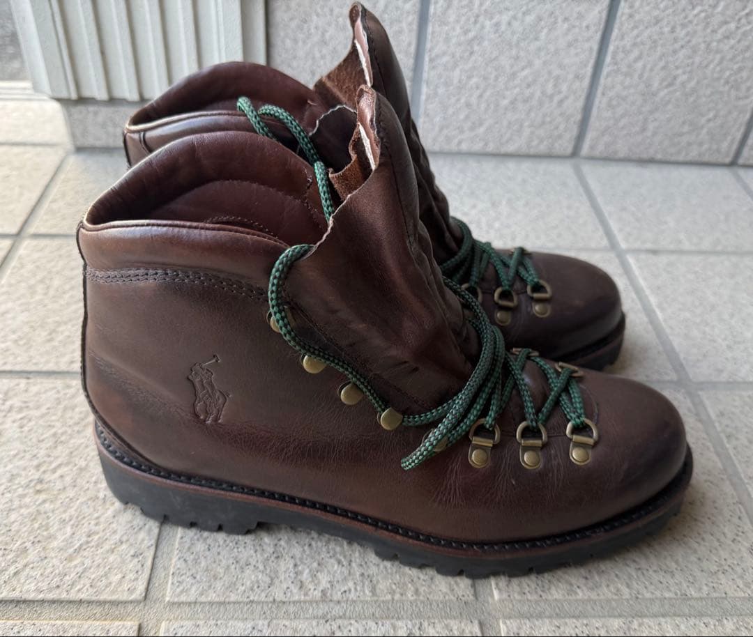 【訳あり】POLO ラルフローレン　レザー ハイカット　ブーツ　登山靴 ブラウン