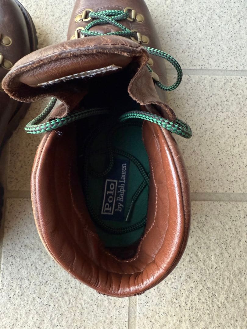 【訳あり】POLO ラルフローレン　レザー ハイカット　ブーツ　登山靴 ブラウン