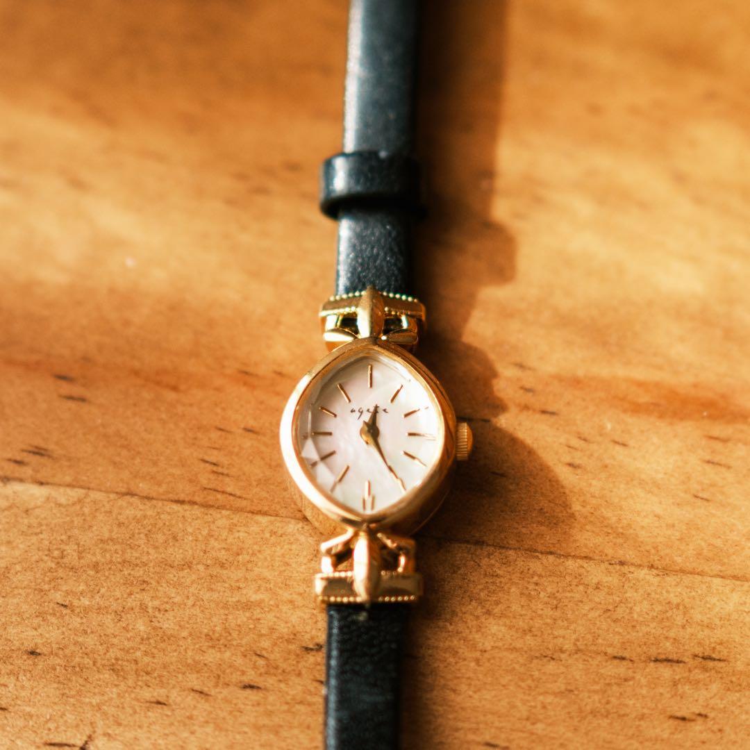 12/21値下【美品】agateアガット ホワイトシェル オーバル