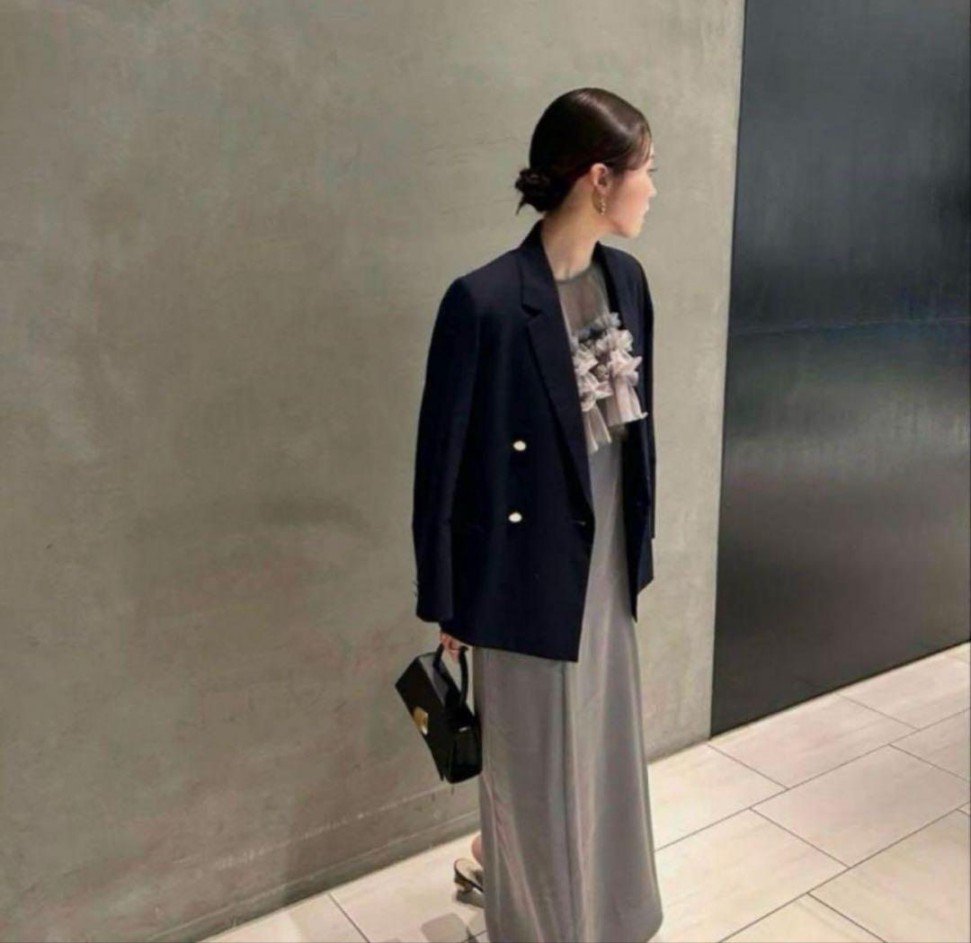 Ruffle tulle airy dress (LE’RURE リルアー)