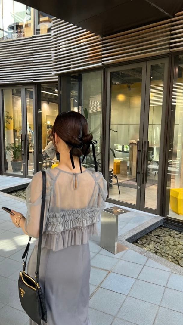 Ruffle tulle airy dress (LE’RURE リルアー)