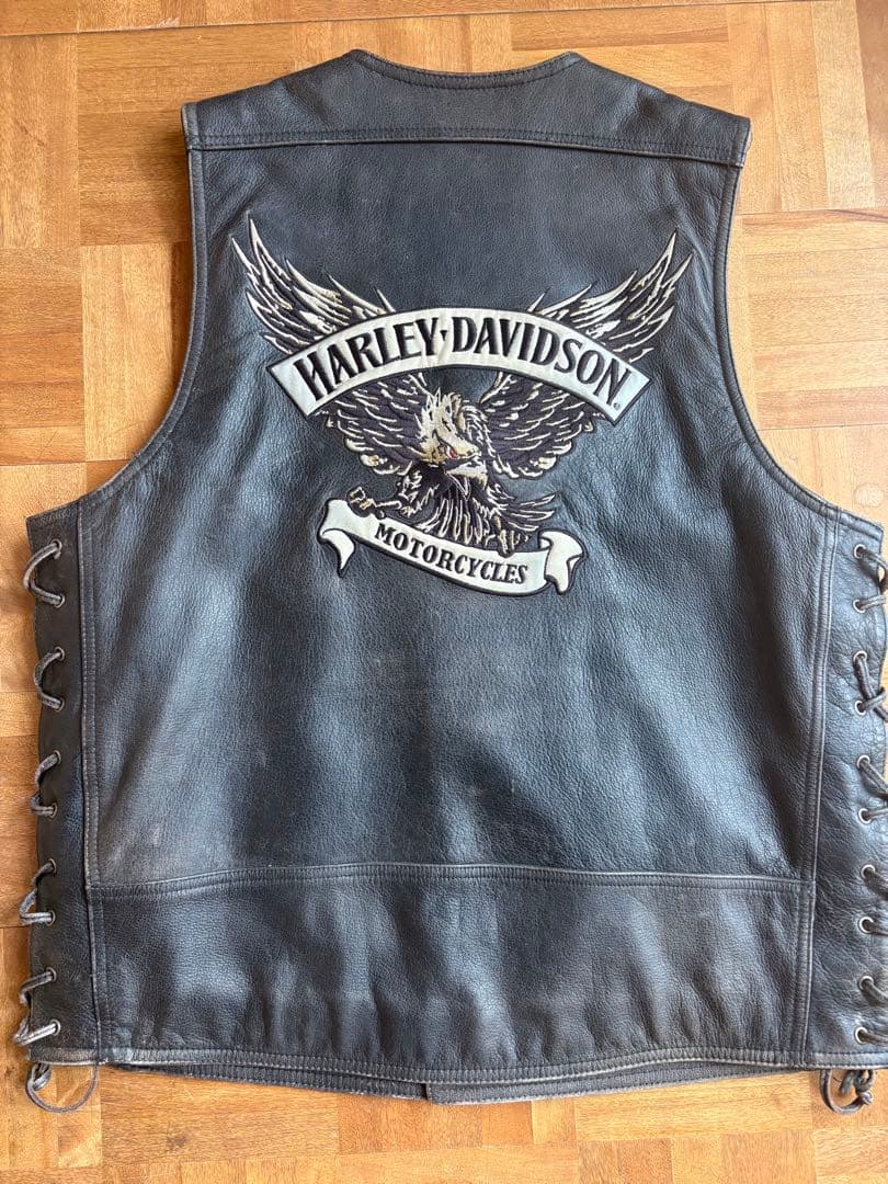 最終値下げしました！！ Harley-Davidson レザー ベスト 黒