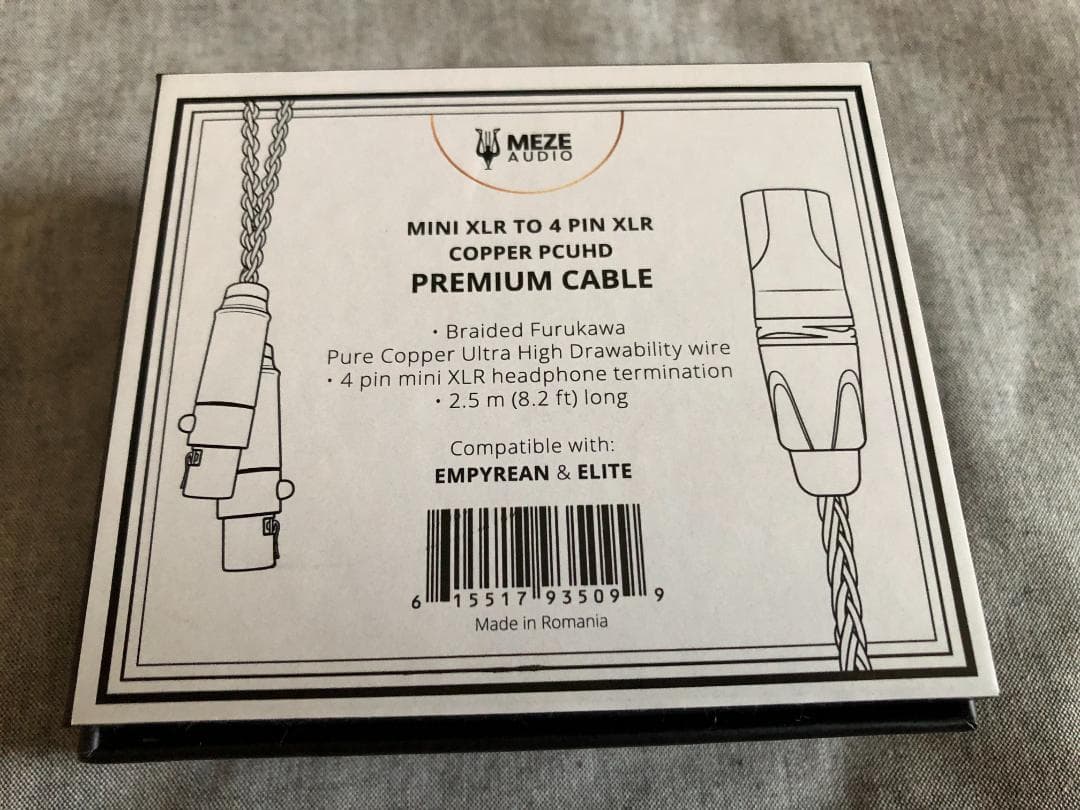 MEZE AUDIO mini xlr to 4pinXLRケーブル 2.5m