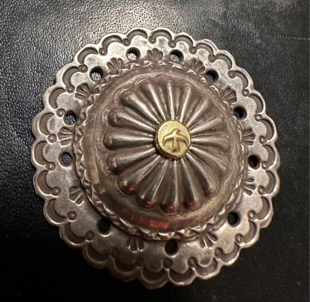 goro's ゴローズ　K18メタル付きフラワーコンチョ　希少巾着用　オールド