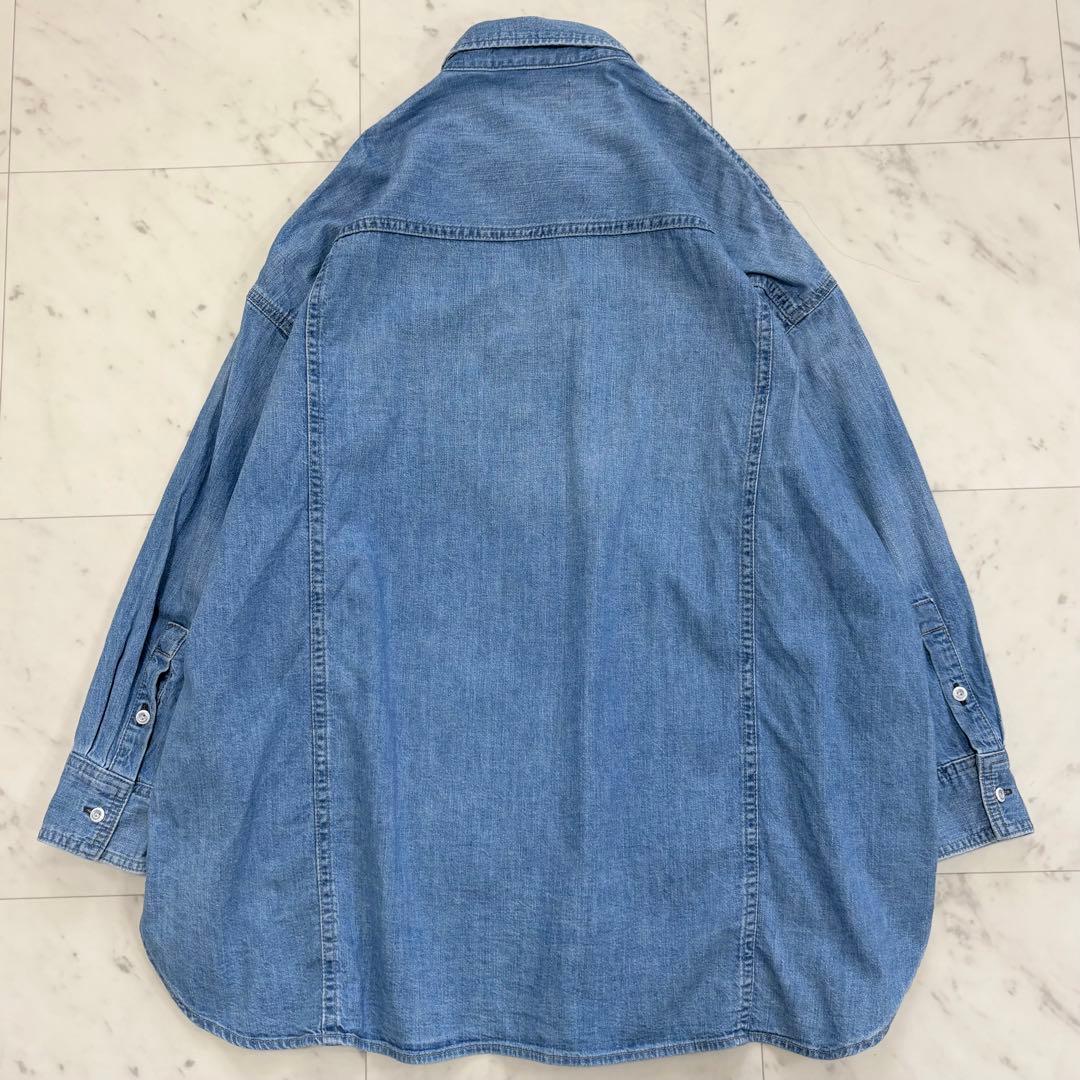 美品♪ヘルシーデニム　アーモンド　デニムシャツ　オーバーシルエット　ゆったり