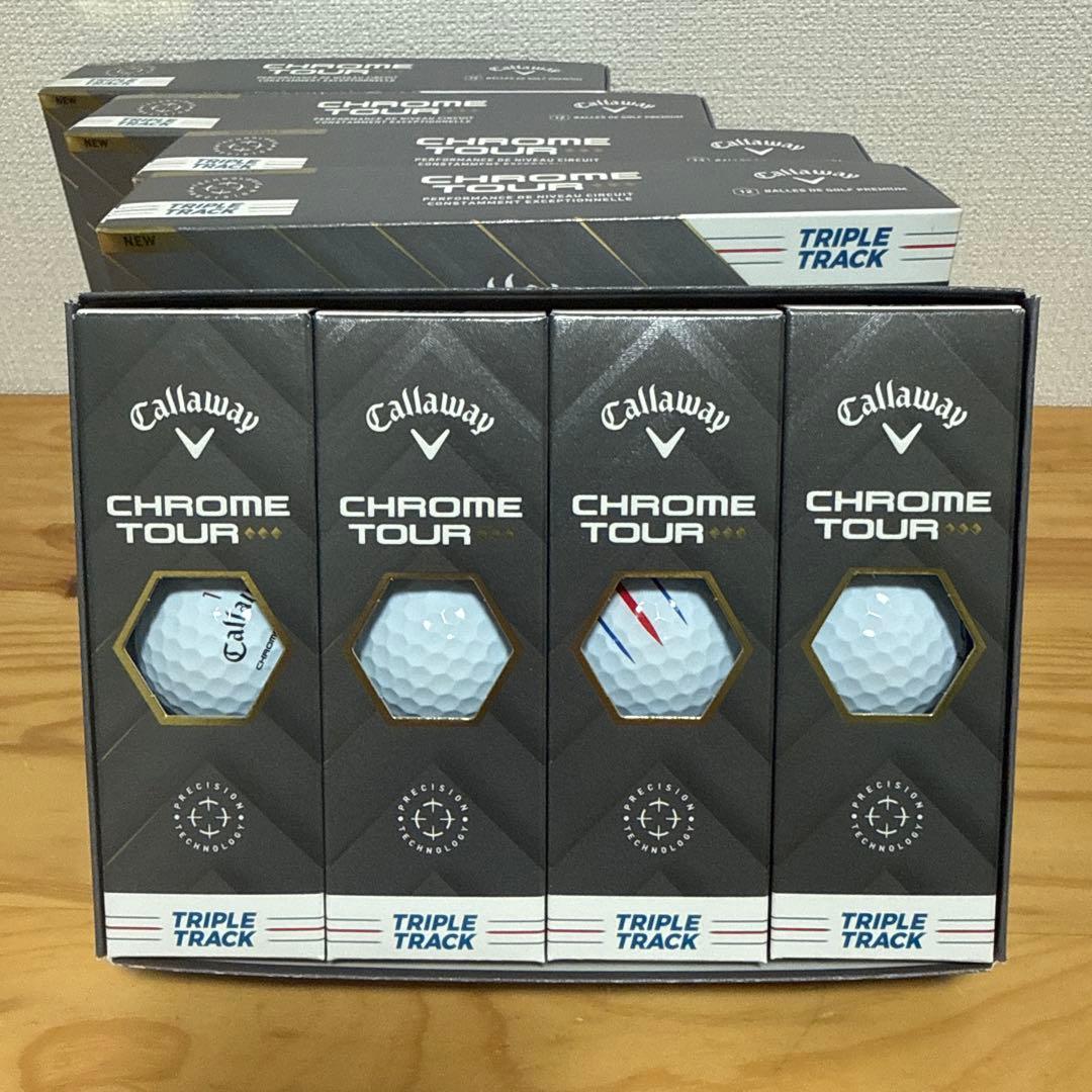 キャロウェイゴルフボールCHROME TOUR x4箱セット
