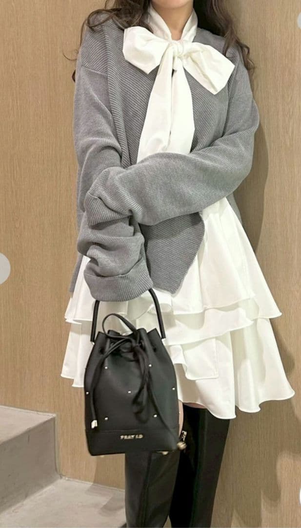 FRAY I.D フレイアイディー リボンタイコンビニットチュニック