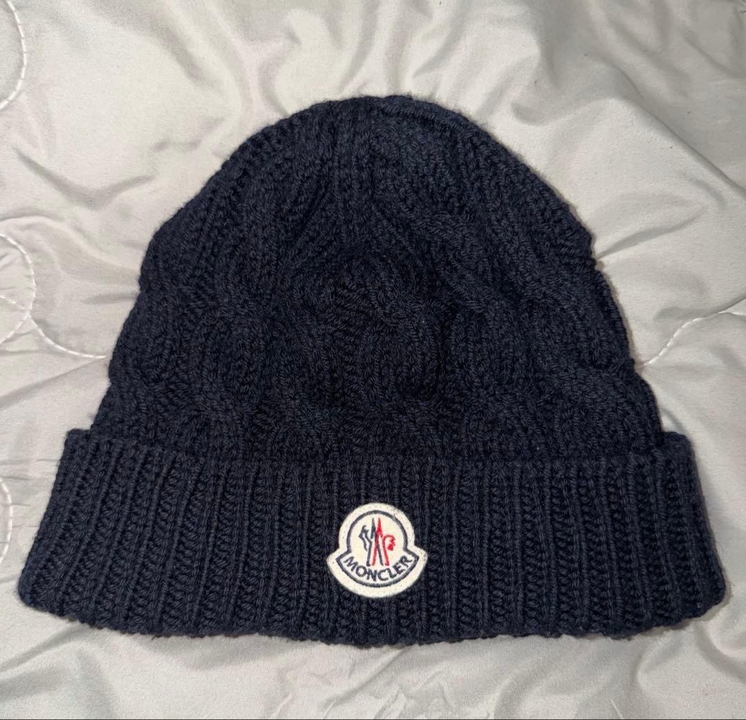 moncler モンクレール ニット帽 ネイビー