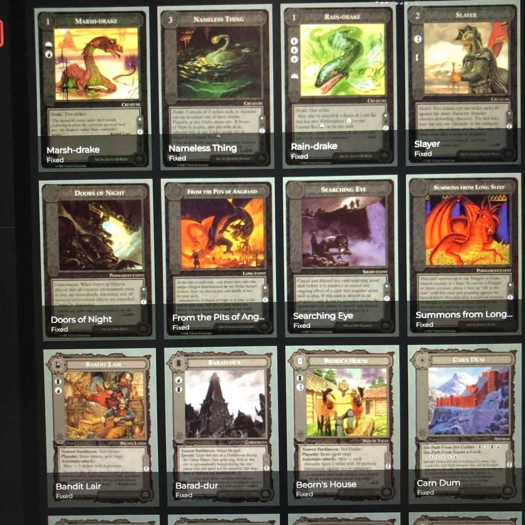 ミドルアース　カード　チャレンジデッキF ccg コンプ　指輪物語　トレカ