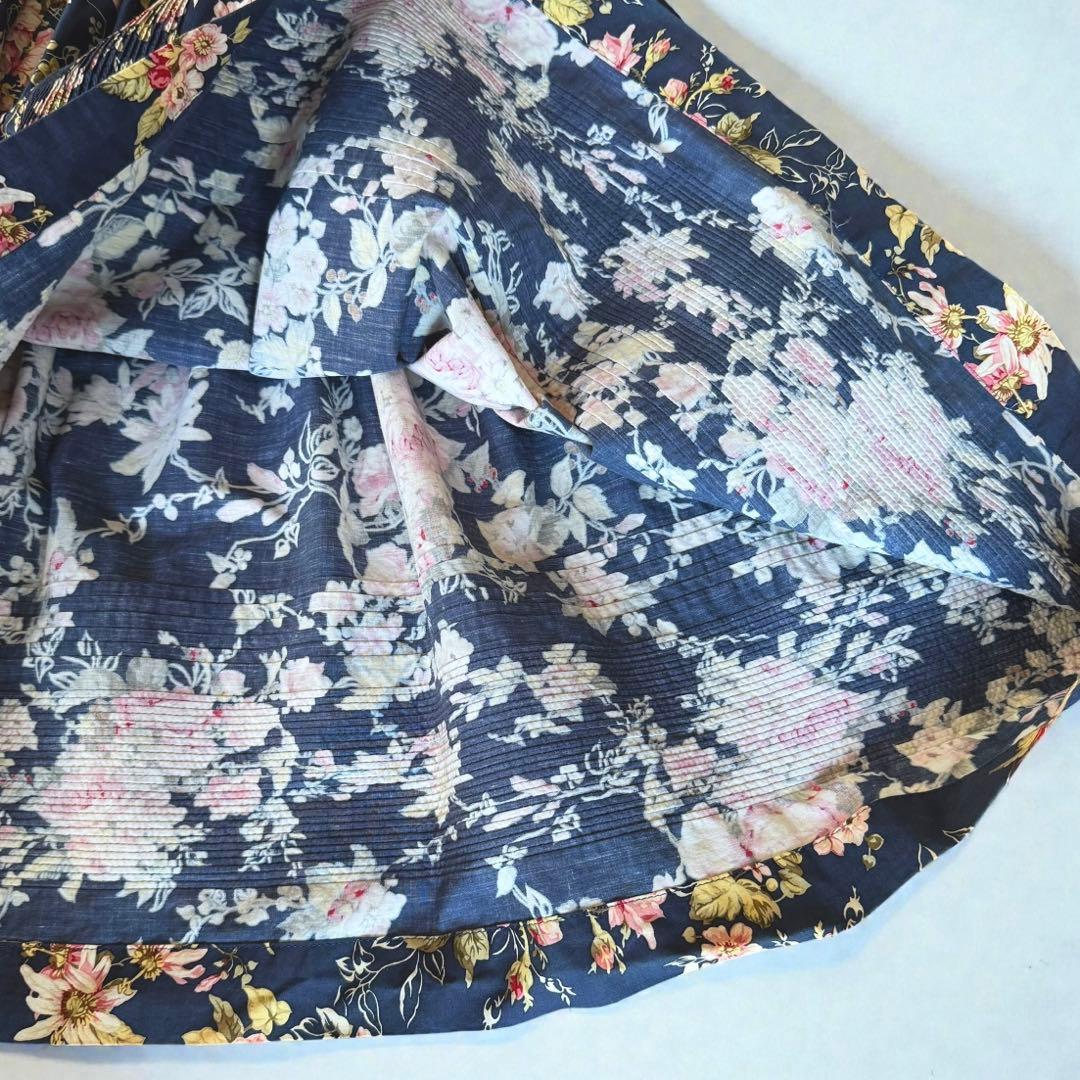 希少美品✨インゲボル カネコイサオ　薔薇柄　マキシ丈　ワンピース　ベルト　フレア