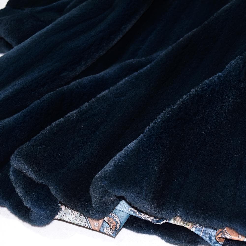 希少色 エンバ EMBA シェアード 毛皮 コート 染め グリーン系 裏総柄