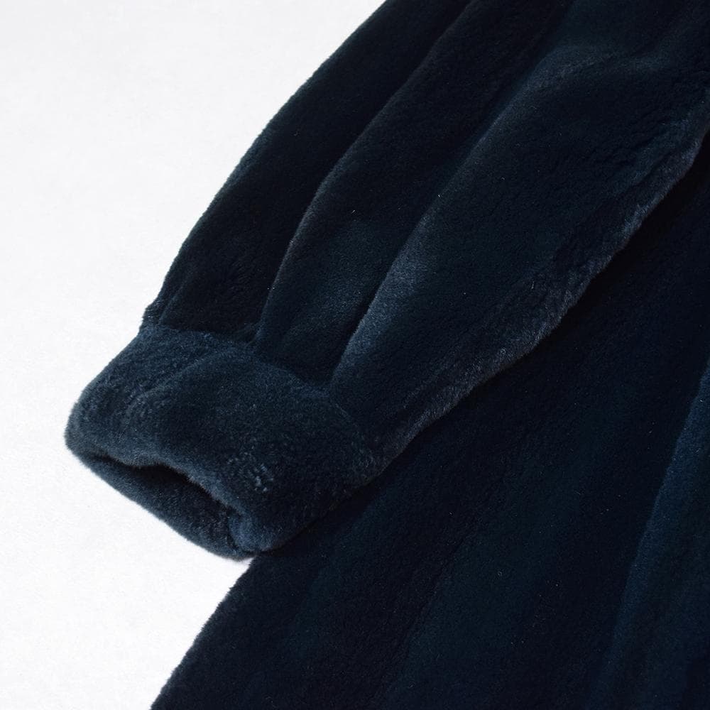 希少色 エンバ EMBA シェアード 毛皮 コート 染め グリーン系 裏総柄