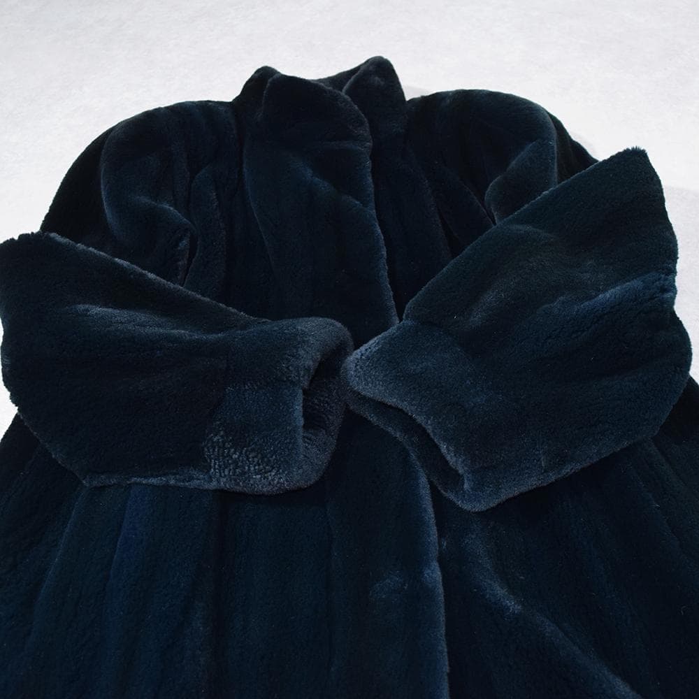 希少色 エンバ EMBA シェアード 毛皮 コート 染め グリーン系 裏総柄